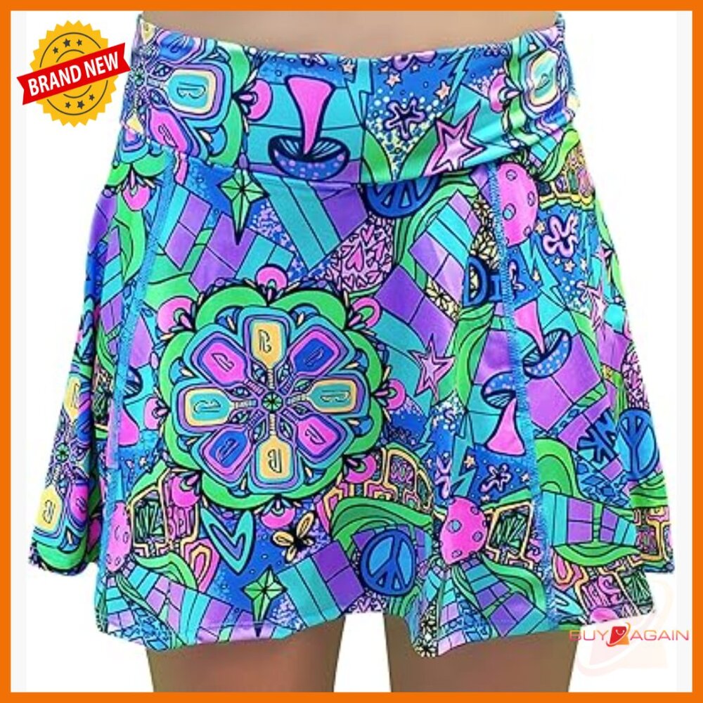 Lightweight Athletic Skort with Built-in Shorts & Pockets, A-Line Midi